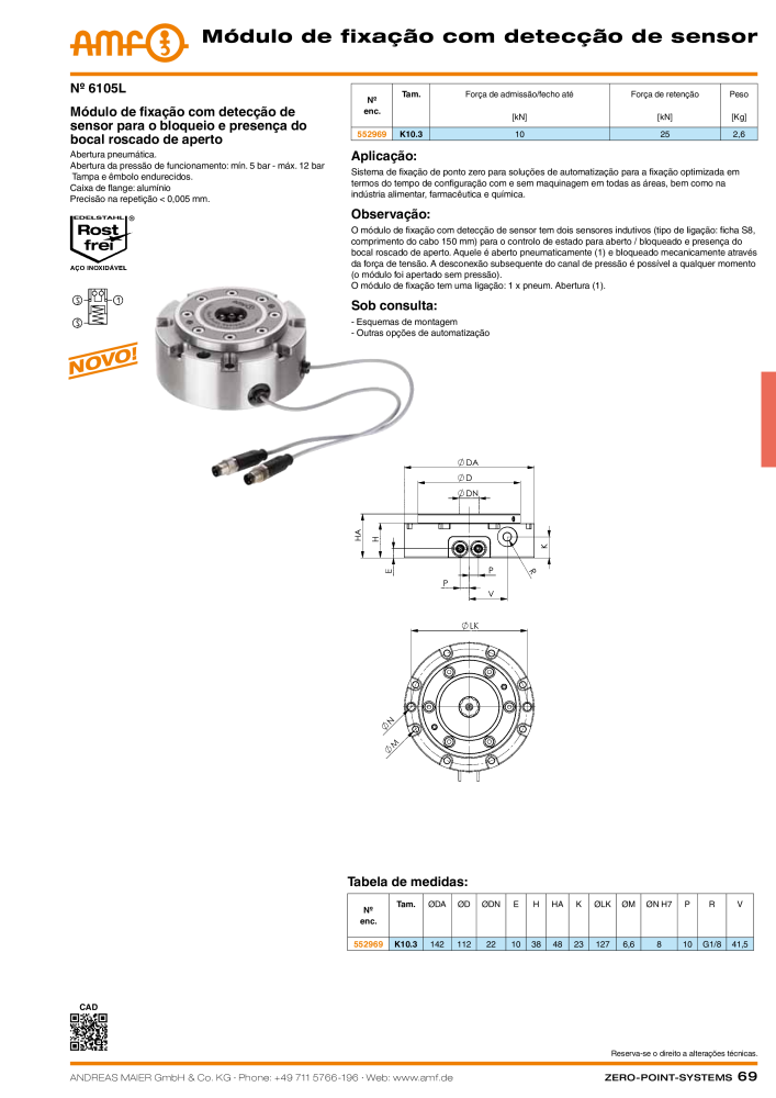 Catálogo AMF SISTEMAS DE PONTO ZERO Nb. : 20366 - Page 69