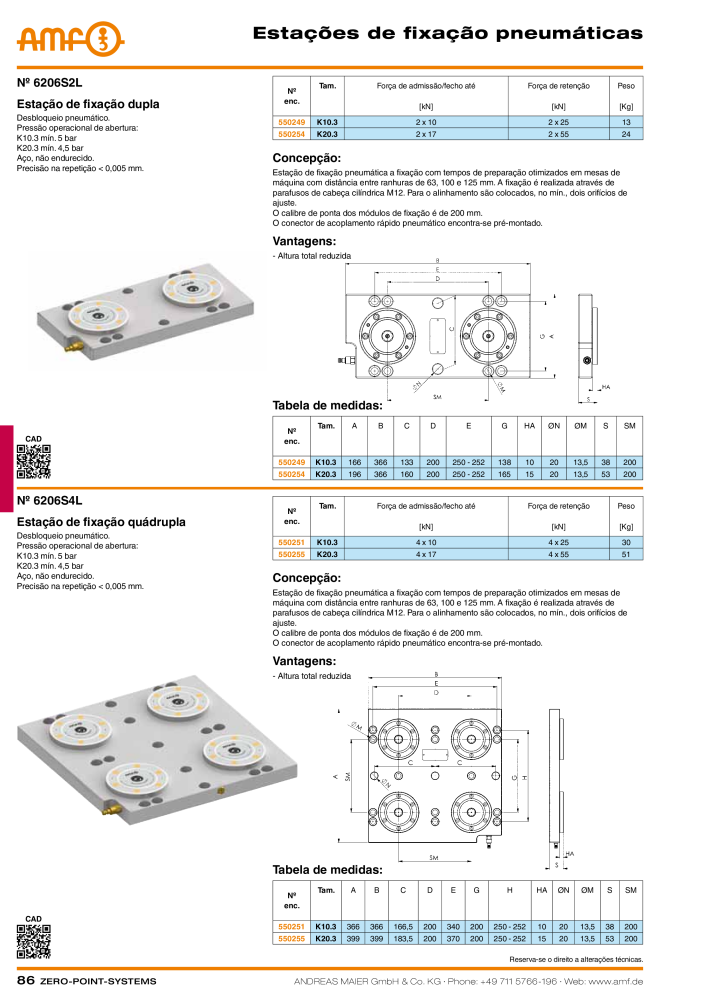 Catálogo AMF SISTEMAS DE PONTO ZERO Nb. : 20366 - Page 86