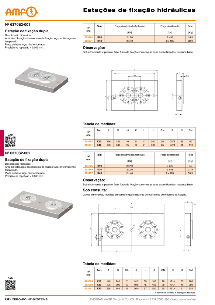 Catálogo AMF SISTEMAS DE PONTO ZERO NR.: 20366 - Seite 88