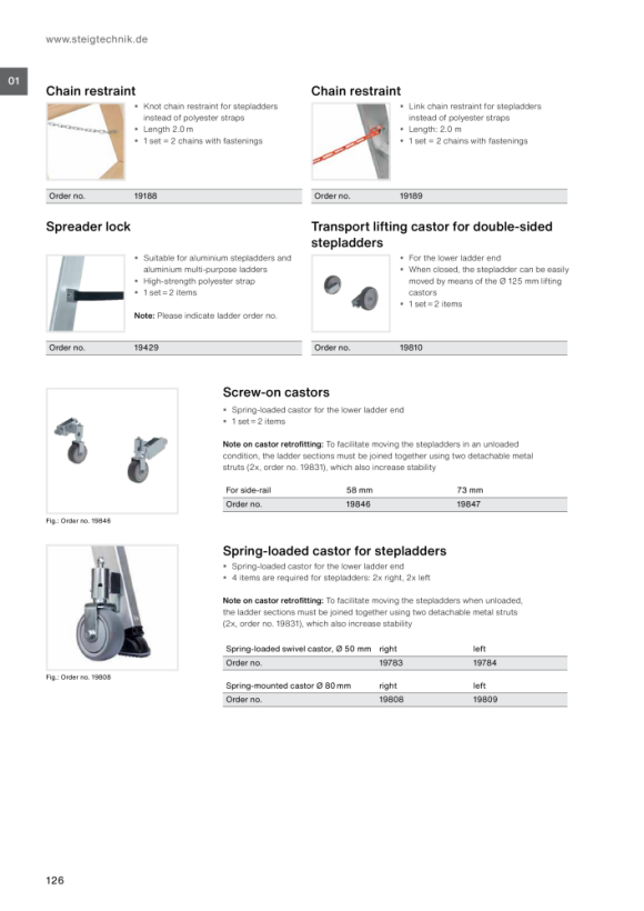 MUNK Screw-on castors for 73 mm side-rail 19847