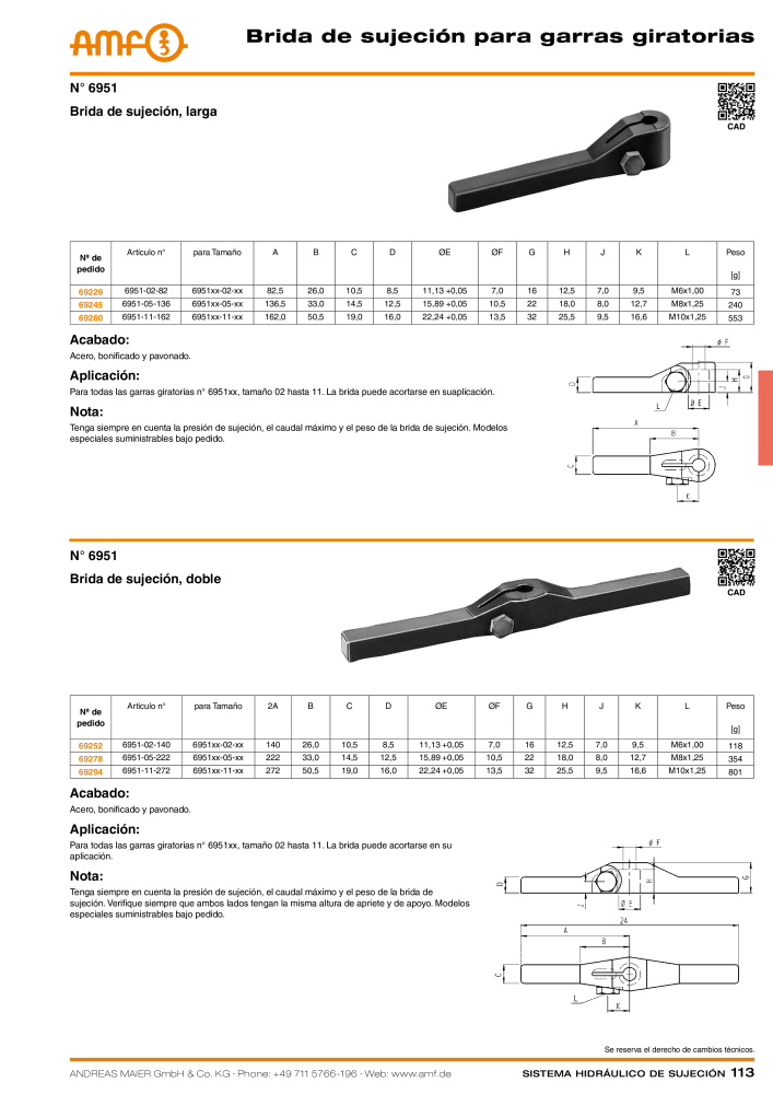Catálogo AMF tecnología de sujeción hidráulica Nº: 20372 - Página 113