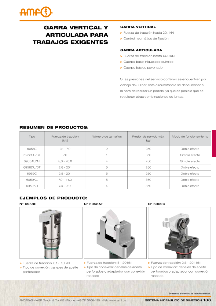 Catálogo AMF tecnología de sujeción hidráulica Nº: 20372 - Página 133