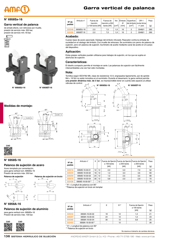 Catálogo AMF tecnología de sujeción hidráulica Nº: 20372 - Página 136