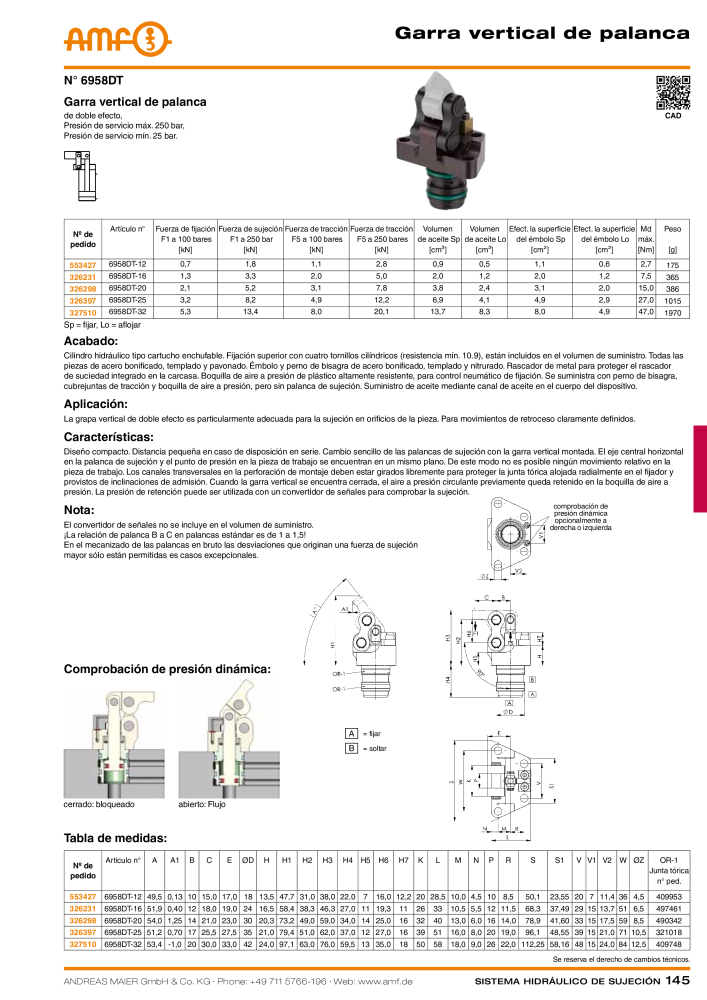 Catálogo AMF tecnología de sujeción hidráulica Nº: 20372 - Página 145