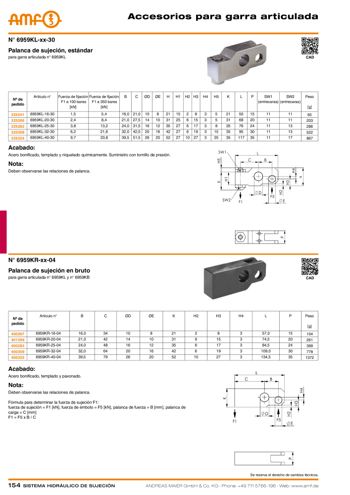 Catálogo AMF tecnología de sujeción hidráulica Nº: 20372 - Página 154