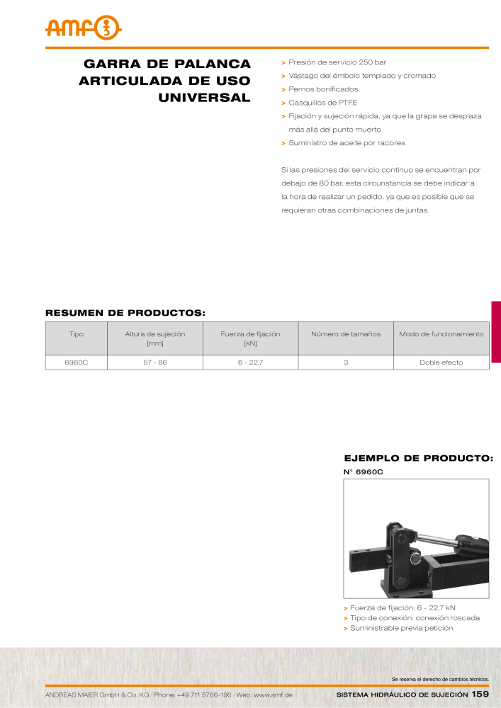 Catálogo AMF tecnología de sujeción hidráulica Nº: 20372 - Página 159