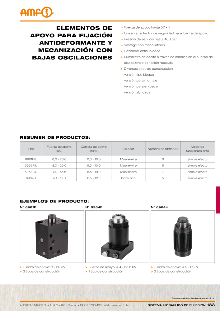 Catálogo AMF tecnología de sujeción hidráulica NR.: 20372 - Seite 183