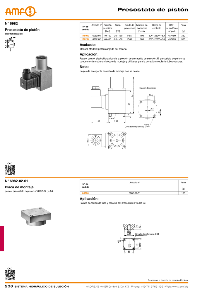 Catálogo AMF tecnología de sujeción hidráulica NR.: 20372 - Seite 236