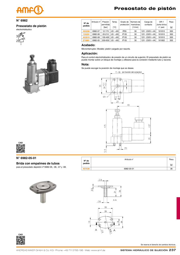 Catálogo AMF tecnología de sujeción hidráulica Nº: 20372 - Página 237