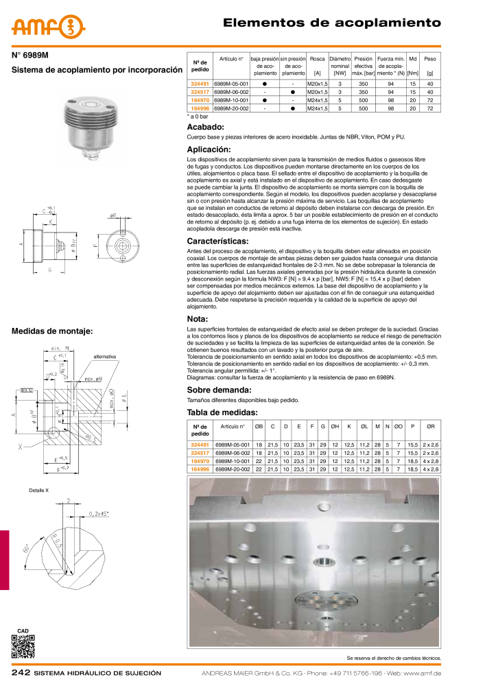 Catálogo AMF tecnología de sujeción hidráulica NR.: 20372 - Seite 242