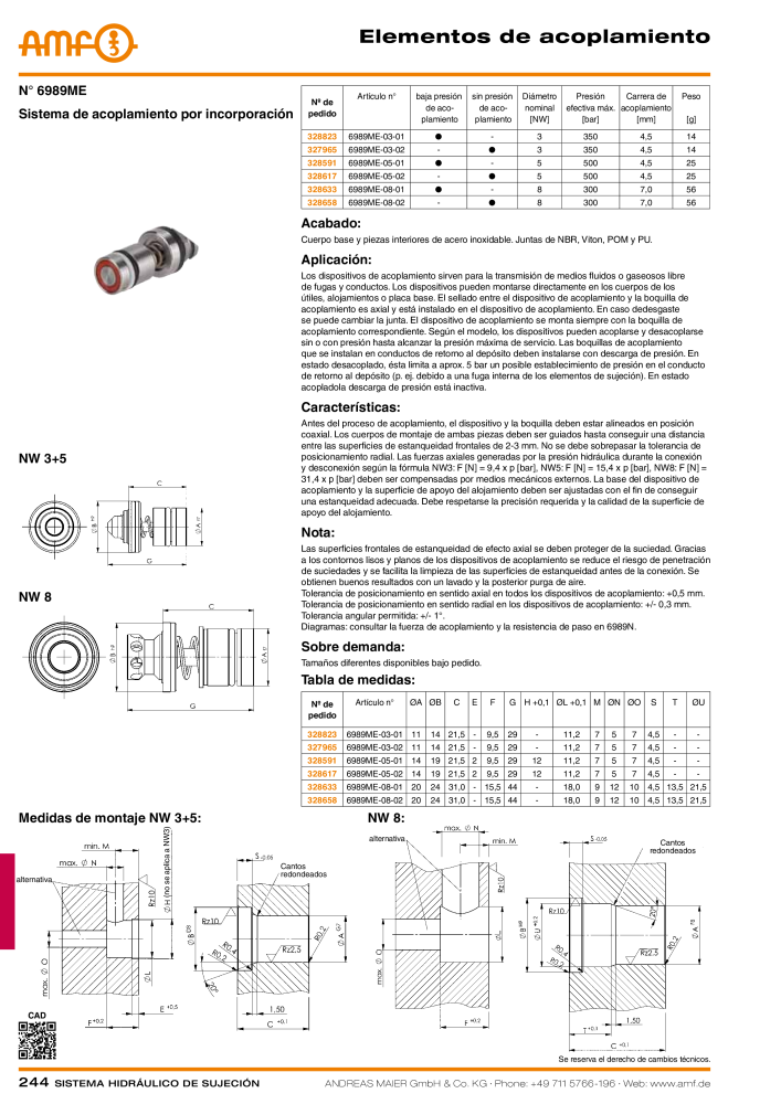 Catálogo AMF tecnología de sujeción hidráulica Nº: 20372 - Página 244