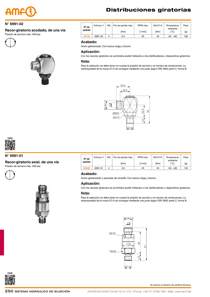 Catálogo AMF tecnología de sujeción hidráulica Nº: 20372 - Página 250