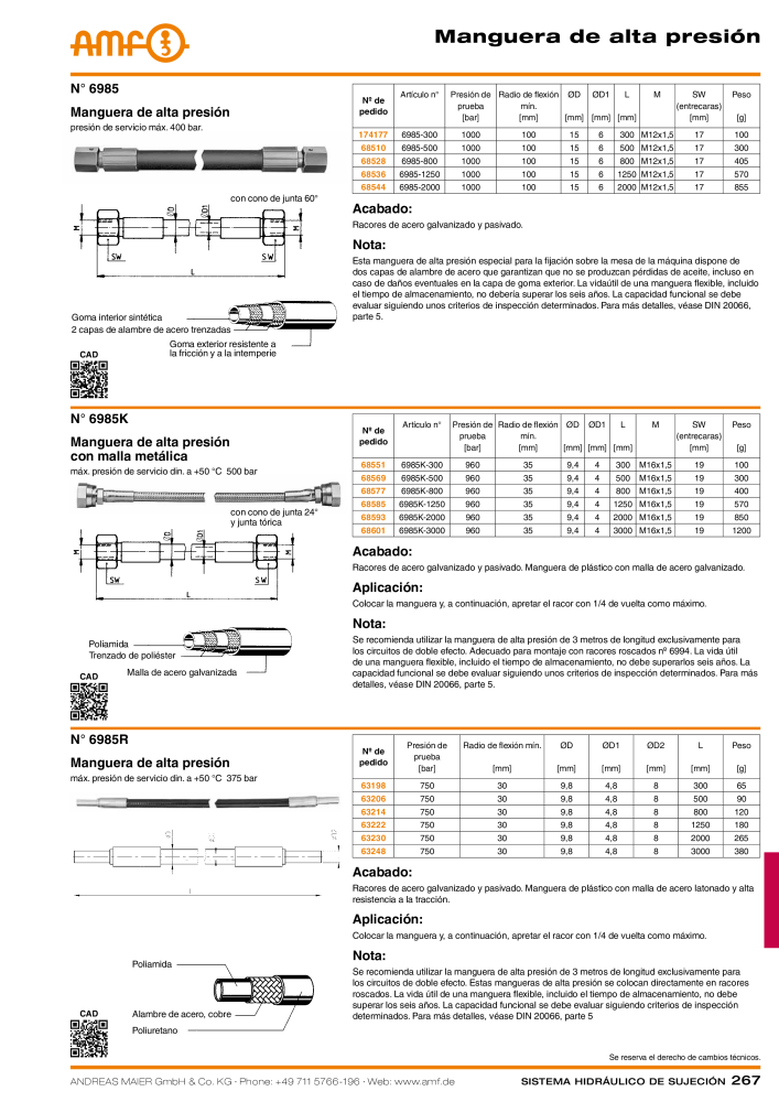 Catálogo AMF tecnología de sujeción hidráulica NR.: 20372 - Seite 267