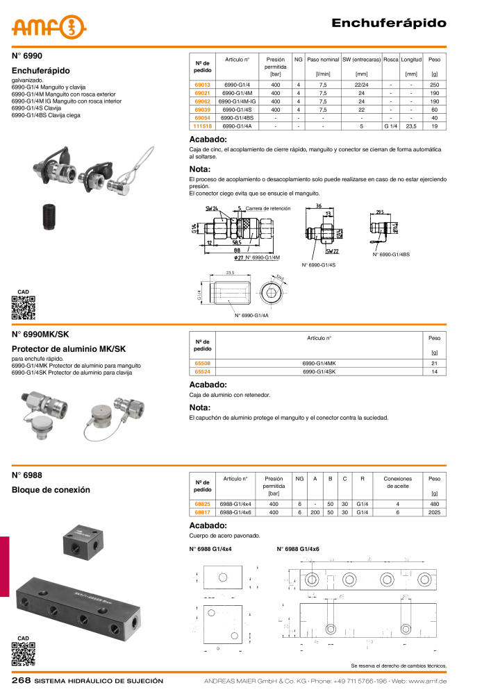 Catálogo AMF tecnología de sujeción hidráulica NO.: 20372 - Page 268