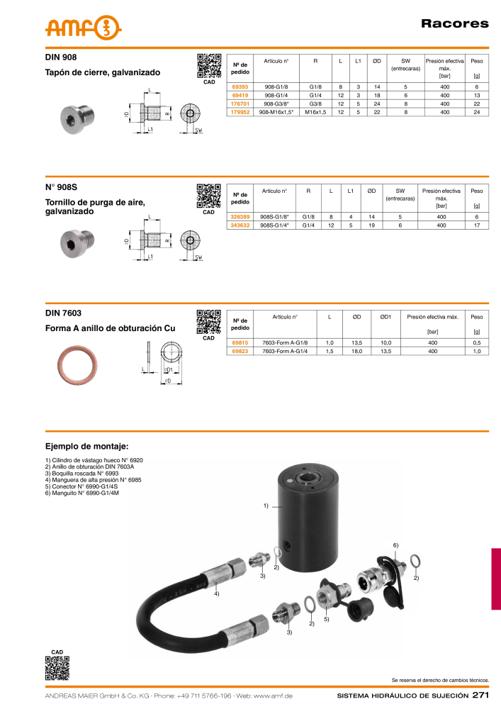 Catálogo AMF tecnología de sujeción hidráulica Nb. : 20372 - Page 271