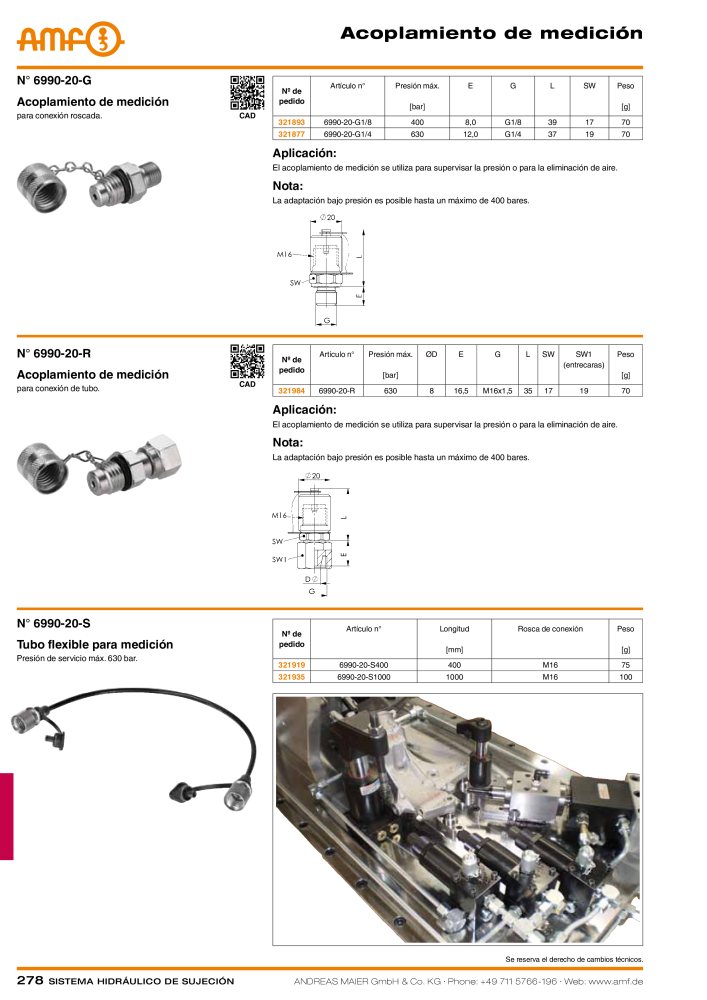 Catálogo AMF tecnología de sujeción hidráulica Nº: 20372 - Página 278