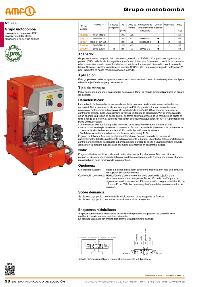 Catálogo AMF tecnología de sujeción hidráulica Nº: 20372 - Página 28