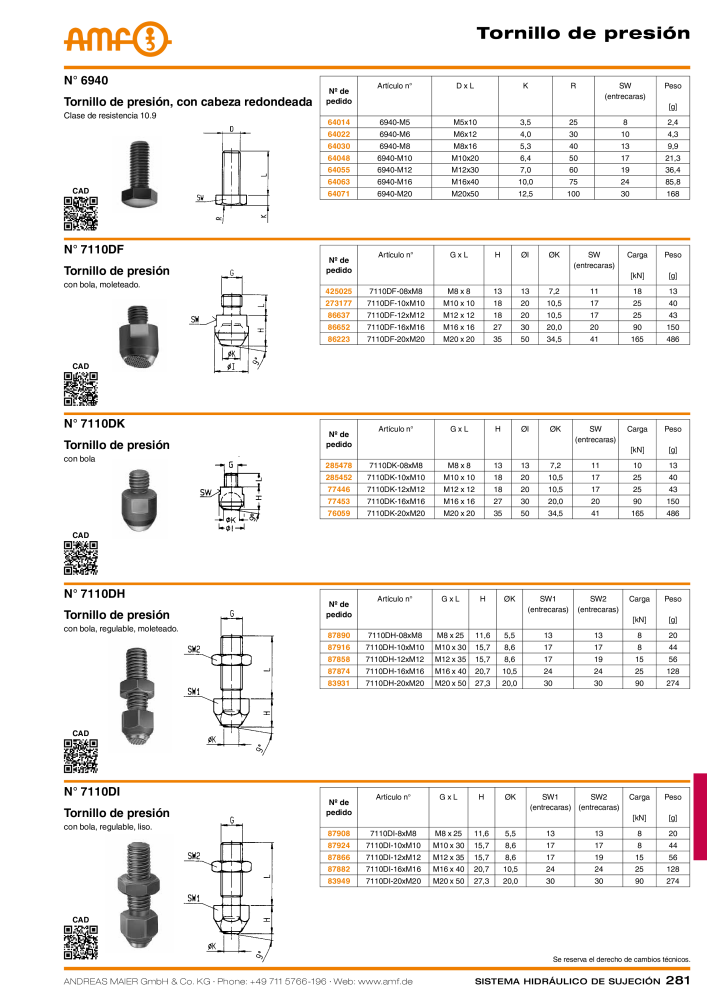 Catálogo AMF tecnología de sujeción hidráulica NR.: 20372 - Seite 281