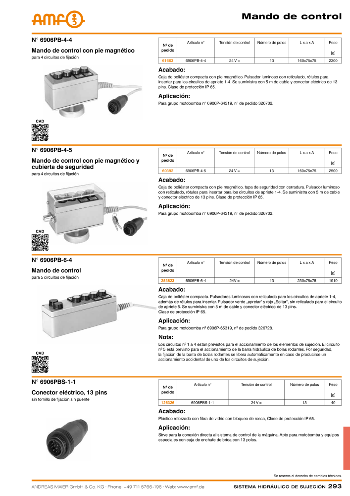 Catálogo AMF tecnología de sujeción hidráulica NR.: 20372 - Seite 293