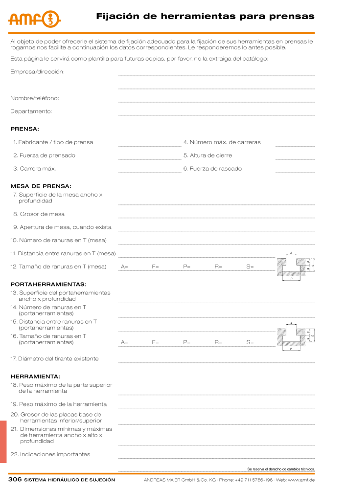Catálogo AMF tecnología de sujeción hidráulica Nº: 20372 - Página 306