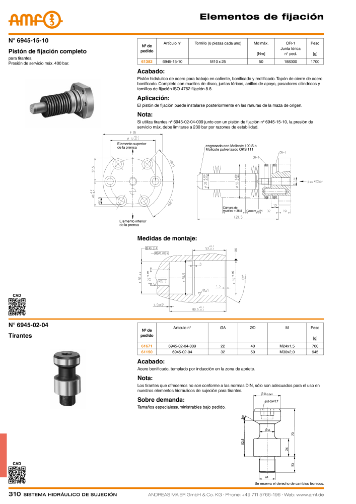 Catálogo AMF tecnología de sujeción hidráulica NR.: 20372 - Seite 310