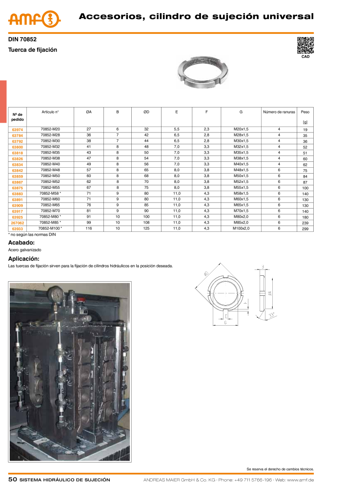 Catálogo AMF tecnología de sujeción hidráulica NR.: 20372 - Seite 50