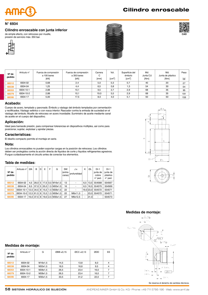 Catálogo AMF tecnología de sujeción hidráulica NO.: 20372 - Page 58
