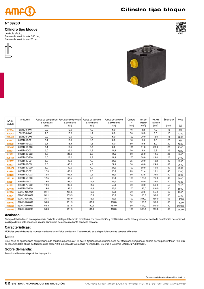 Catálogo AMF tecnología de sujeción hidráulica Nº: 20372 - Página 62