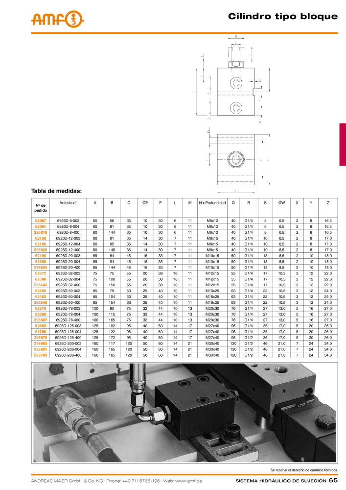 Catálogo AMF tecnología de sujeción hidráulica NR.: 20372 - Seite 65