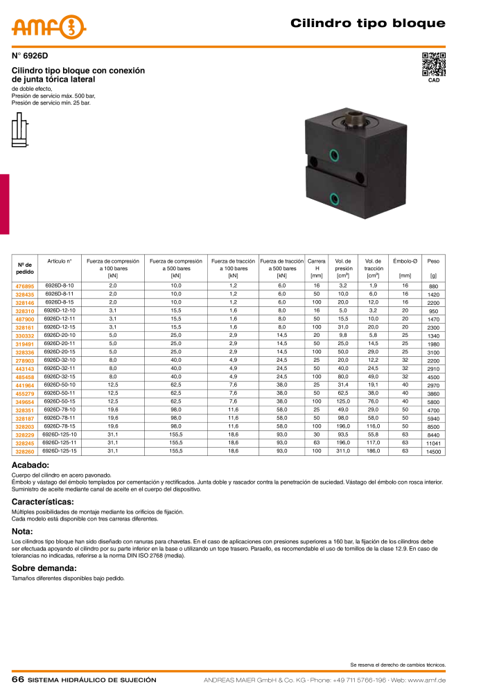 Catálogo AMF tecnología de sujeción hidráulica NR.: 20372 - Seite 66