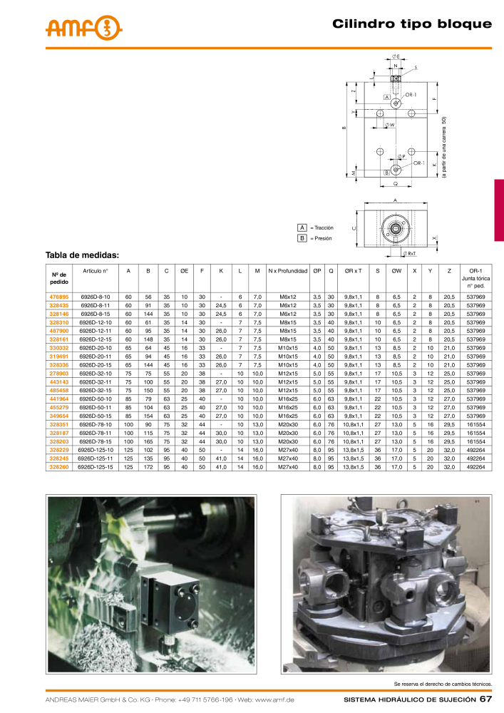 Catálogo AMF tecnología de sujeción hidráulica NR.: 20372 - Seite 67