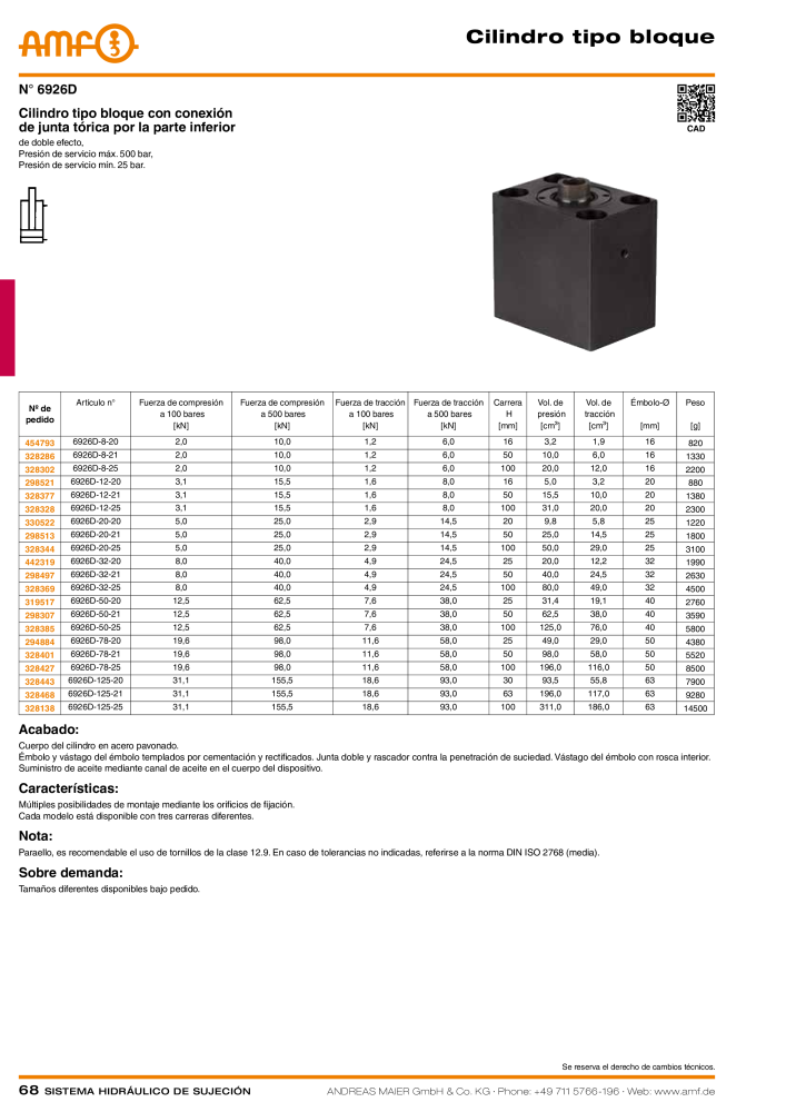 Catálogo AMF tecnología de sujeción hidráulica Nº: 20372 - Página 68