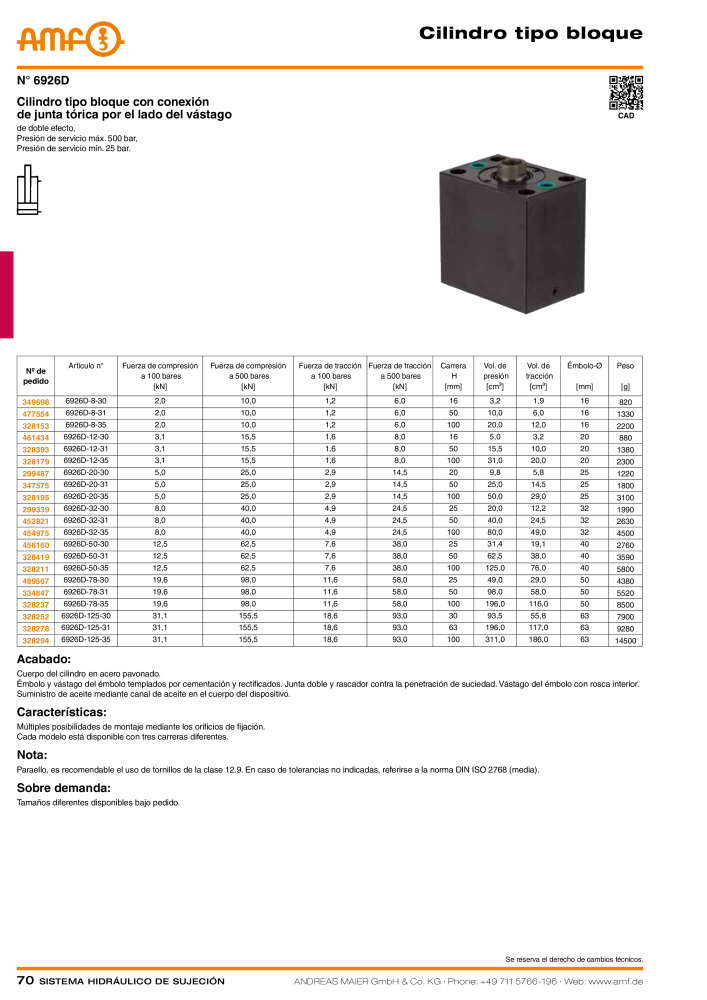 Catálogo AMF tecnología de sujeción hidráulica NR.: 20372 - Seite 70