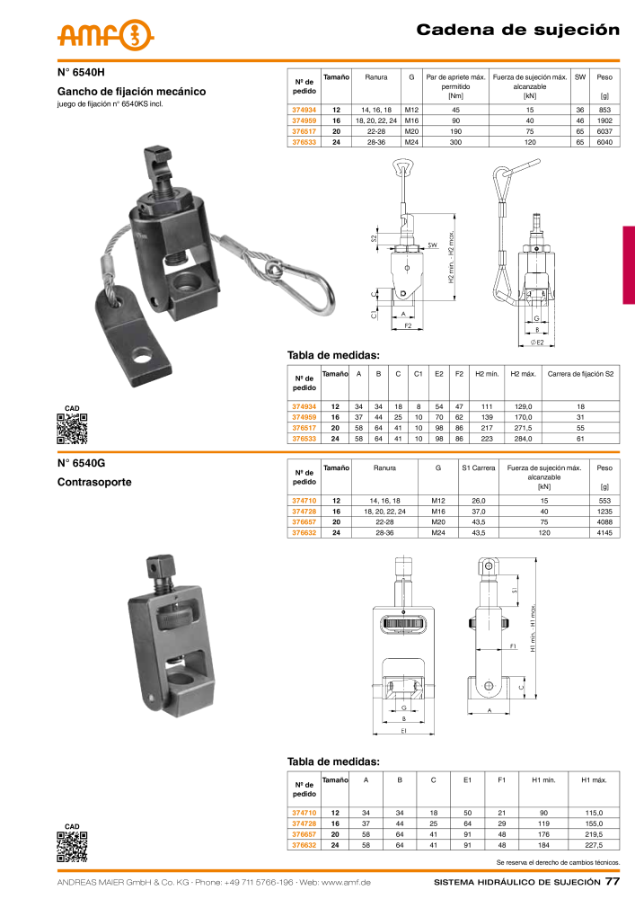 Catálogo AMF tecnología de sujeción hidráulica NR.: 20372 - Seite 77