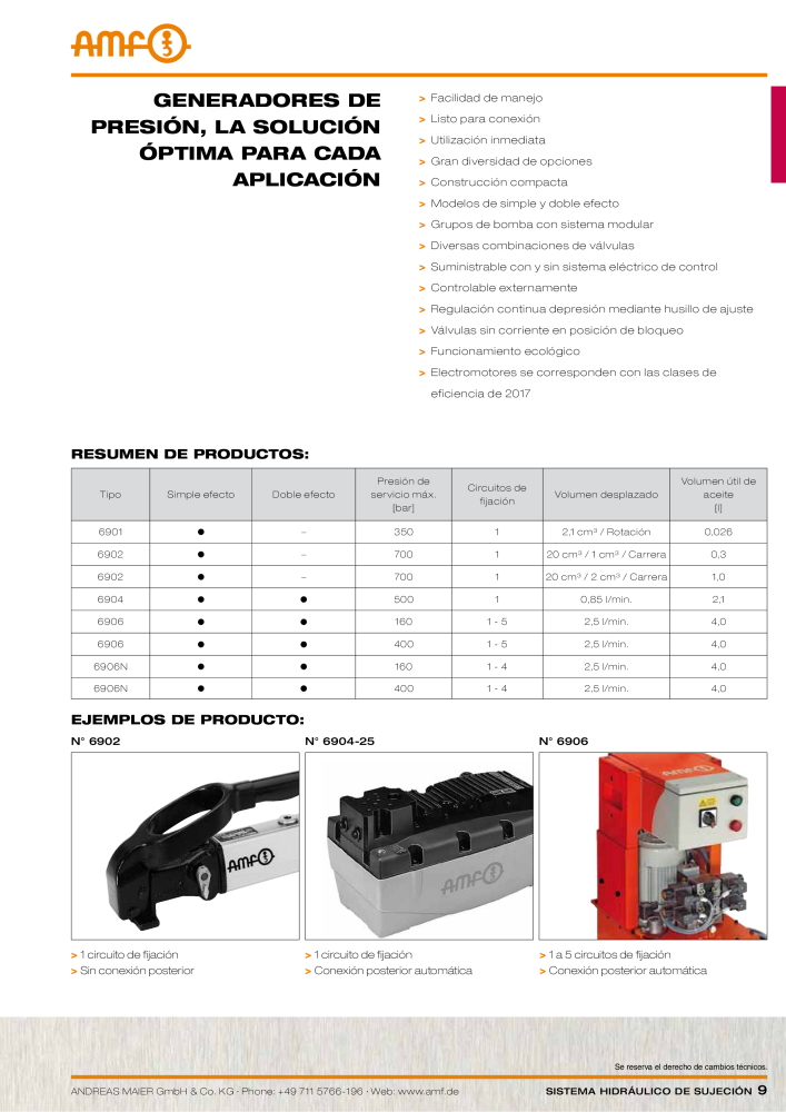 Catálogo AMF tecnología de sujeción hidráulica Nb. : 20372 - Page 9