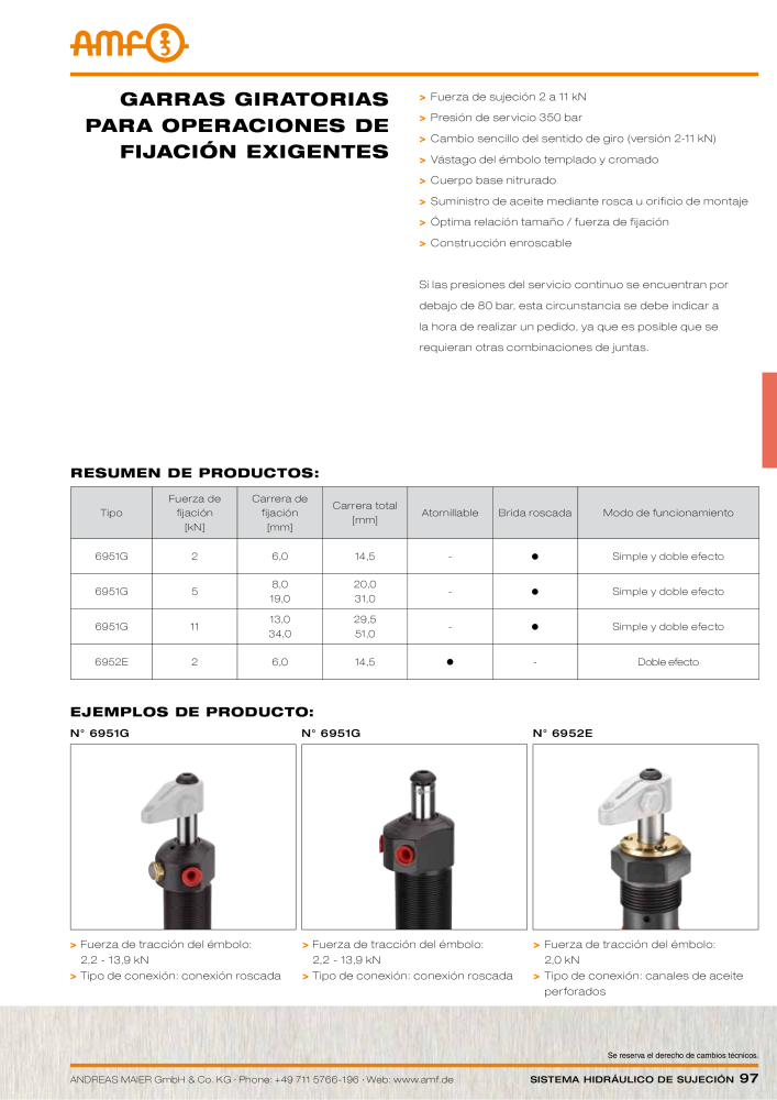Catálogo AMF tecnología de sujeción hidráulica Nº: 20372 - Página 97
