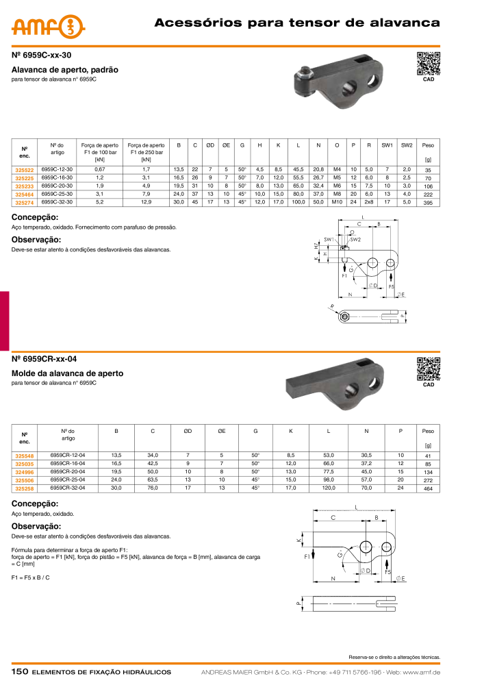 Tecnologia de fixação hidráulica do catálogo AMF Nº: 20373 - Página 150