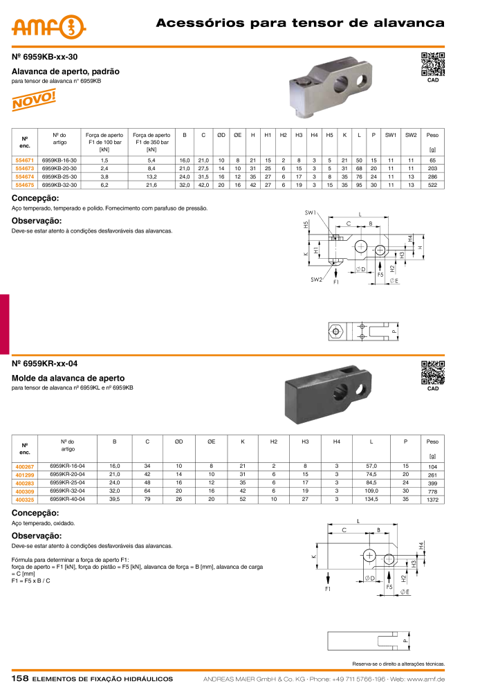 Tecnologia de fixação hidráulica do catálogo AMF Nb. : 20373 - Page 158