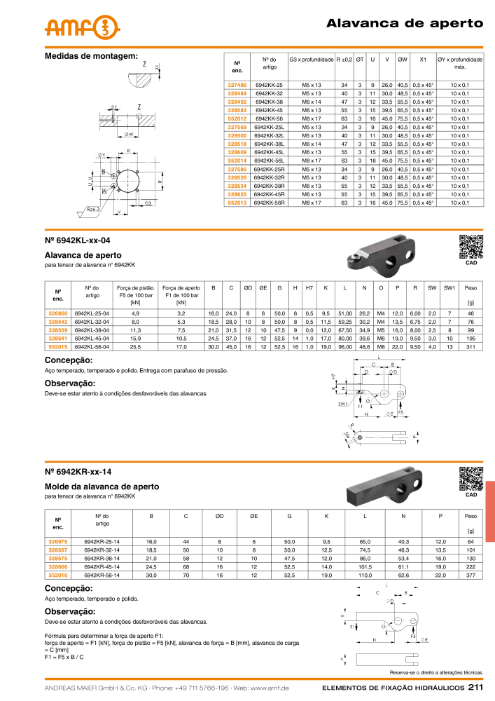 Tecnologia de fixação hidráulica do catálogo AMF NR.: 20373 - Seite 211