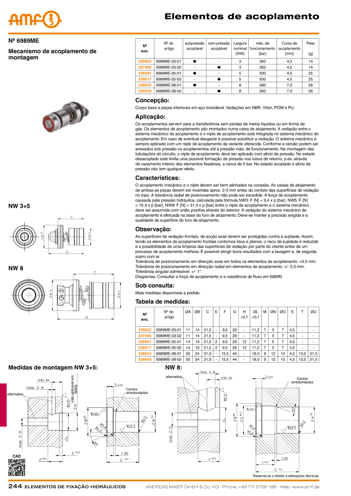 Tecnologia de fixação hidráulica do catálogo AMF Nº: 20373 - Página 244