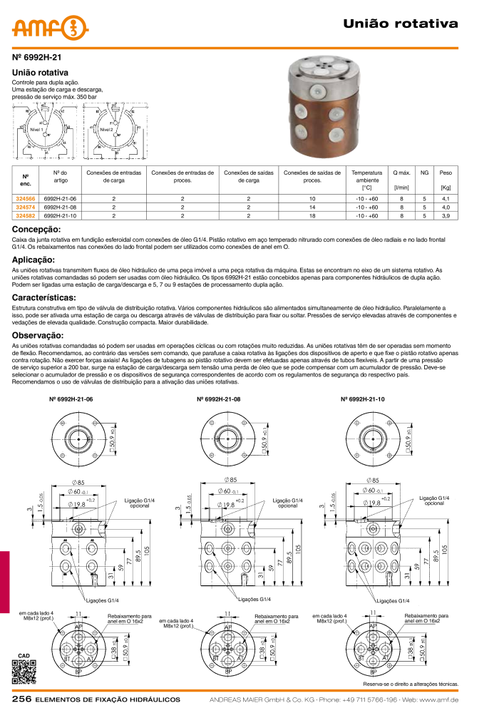 Tecnologia de fixação hidráulica do catálogo AMF Nb. : 20373 - Page 256