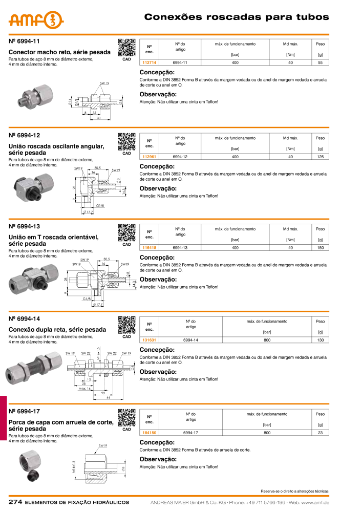 Tecnologia de fixação hidráulica do catálogo AMF Nb. : 20373 - Page 274