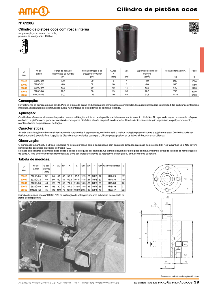 Tecnologia de fixação hidráulica do catálogo AMF NO.: 20373 - Page 39