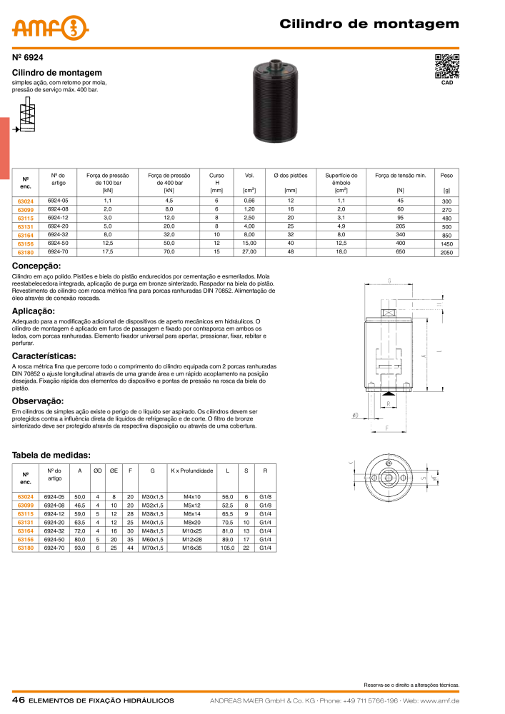 Tecnologia de fixação hidráulica do catálogo AMF Nº: 20373 - Página 46