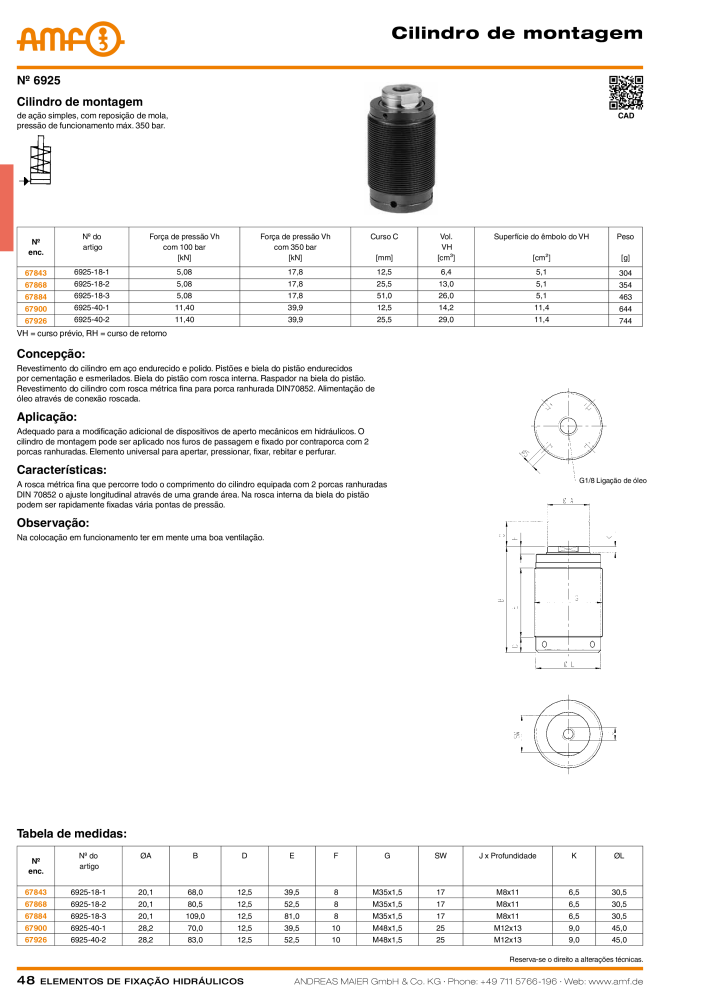 Tecnologia de fixação hidráulica do catálogo AMF Nº: 20373 - Página 48
