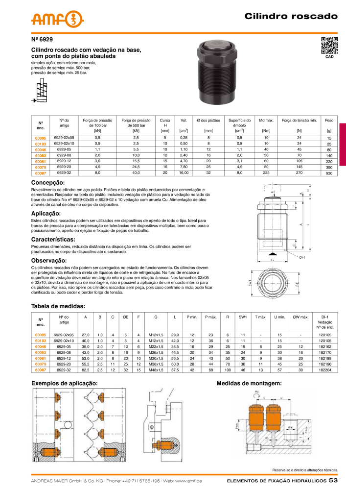 Tecnologia de fixação hidráulica do catálogo AMF Nº: 20373 - Página 53