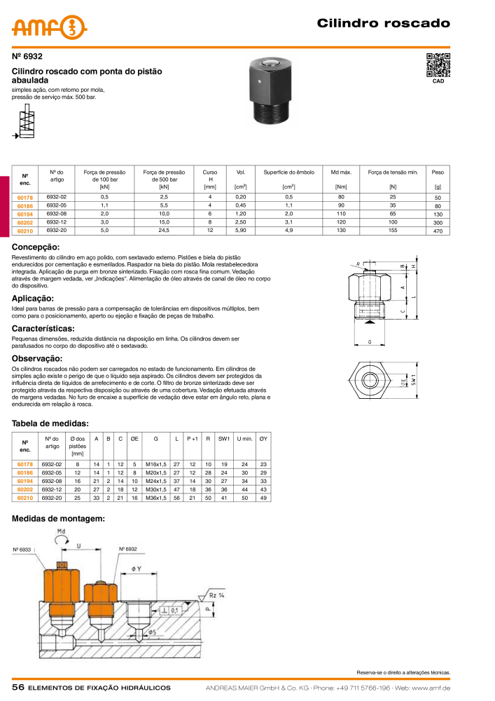 Tecnologia de fixação hidráulica do catálogo AMF NO.: 20373 - Page 56