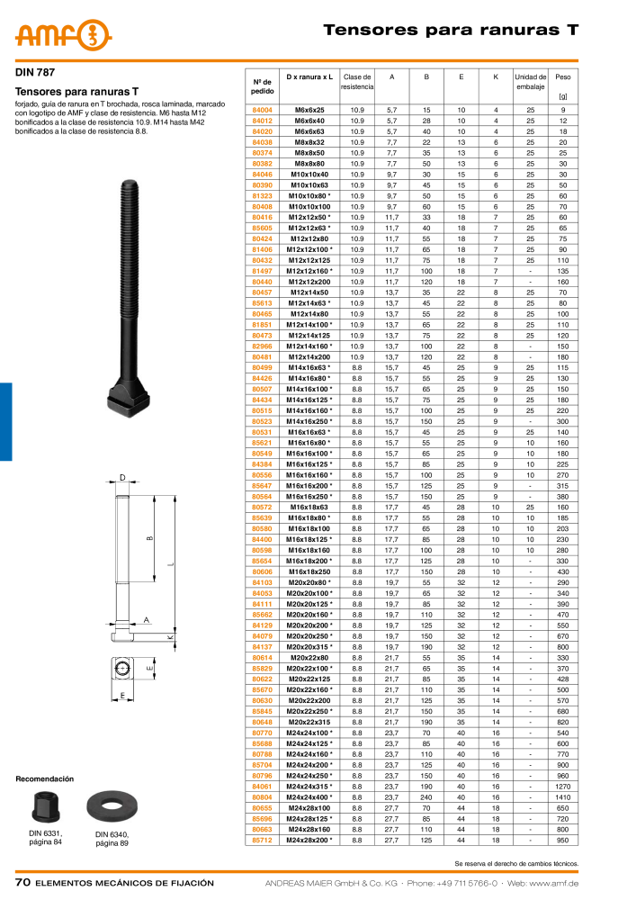 Catálogo AMF ELEMENTOS DE FIXAÇÃO MECÂNICA NR.: 20379 - Seite 70