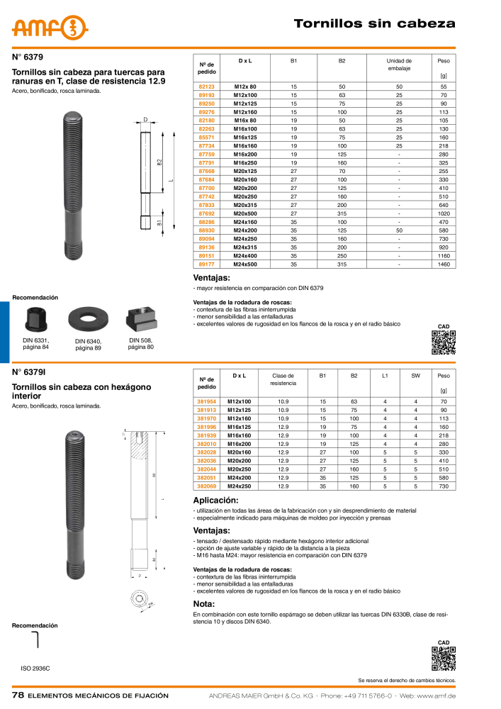 Catálogo AMF ELEMENTOS DE FIXAÇÃO MECÂNICA NR.: 20379 - Seite 78