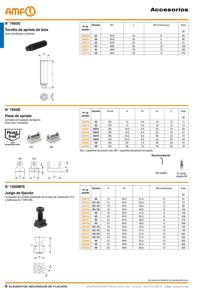 Catálogo AMF ELEMENTOS DE FIXAÇÃO MECÂNICA NO.: 20379 - Page 8